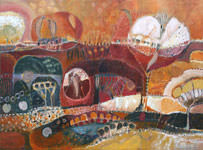 Painting by Sandipa: Central Highlands: Red Earth - Australian Landscape Art