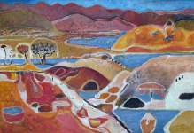 Painting by Sandipa: Copper Mountain: Summer River - Australian Landscape Art
