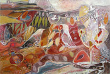 Painting by Sandipa: Earth and Sky: Flow of Grace - Australian Landscape Art