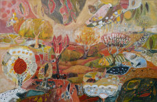 Painting by Sandipa: Gold Country Natural Springs: Water as the Basis - Australian Landscape Art