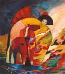 Painting by Sandipa: Walking on the Path of Nature: Montezuma Creek - Australian Landscape Art